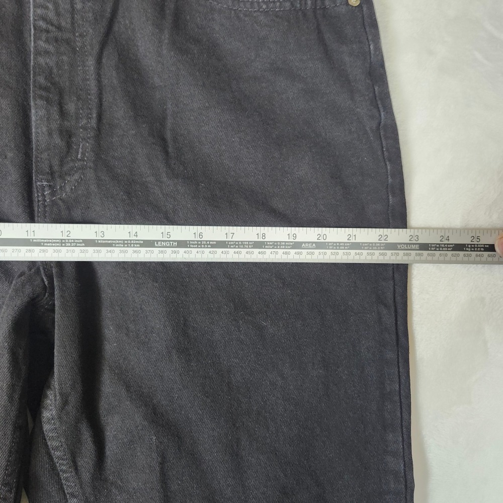 Chic Tapered Jeans Womens 33 Black Excellent Vintage High Waisted Denim - Picture 8 of 12